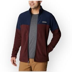 EUC Columbia Men’s Basin Trail III Full-Zip Fleece Jacket - Small - Rust/Blue